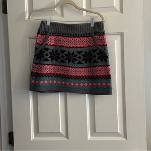 Grey sweater miniskirt with faux pockets